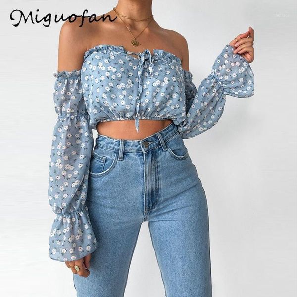 miguofan blouse up off shoulder long sleeve strapless chiffon summer ladies short floral print roupas feminina women's blouses & s, White
miguofan blouse up off shoulder long sleeve strapless chiffon summer ladies short floral print roupas feminina women's blouses & s, White