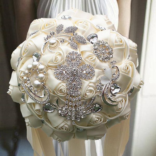 decorative flowers & wreaths 1pc/lot cream wedding bouquet with rhinestone for bridal
decorative flowers & wreaths 1pc/lot cream wedding bouquet with rhinestone for bridal