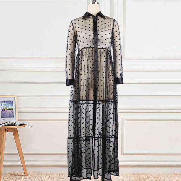 dress women wearing long knit shirt polka dot see through transparent black tulle african fashion female spring robes plus size xl e9u1, Black;gray
dress women wearing long knit shirt polka dot see through transparent black tulle african fashion female spring robes plus size xl e9u1, Black;gray
