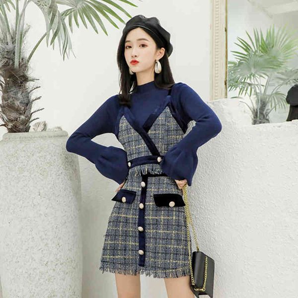 two piece dress plaid tweed 3 set v-neck tank + buttons skirt flare sleeve sweater autumn winter club tassels outfits cxo, White
two piece dress plaid tweed 3 set v-neck tank + buttons skirt flare sleeve sweater autumn winter club tassels outfits cxo, White