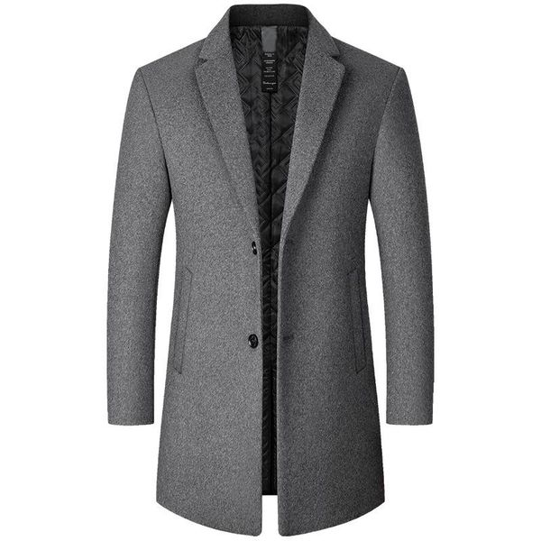 men's wool & blends 2021 long classical woollen trench coat homme good quality single breasted mens winter jackets and coats, Black 
men's wool & blends 2021 long classical woollen trench coat homme good quality single breasted mens winter jackets and coats, Black