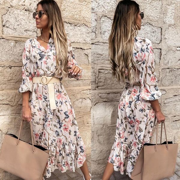 casual dresses 2021 autumn women's long sleeve floral midi dress ruffles button up o neck shirt boho loose robe femme vestidos, Black;gray
casual dresses 2021 autumn women's long sleeve floral midi dress ruffles button up o neck shirt boho loose robe femme vestidos, Black;gray