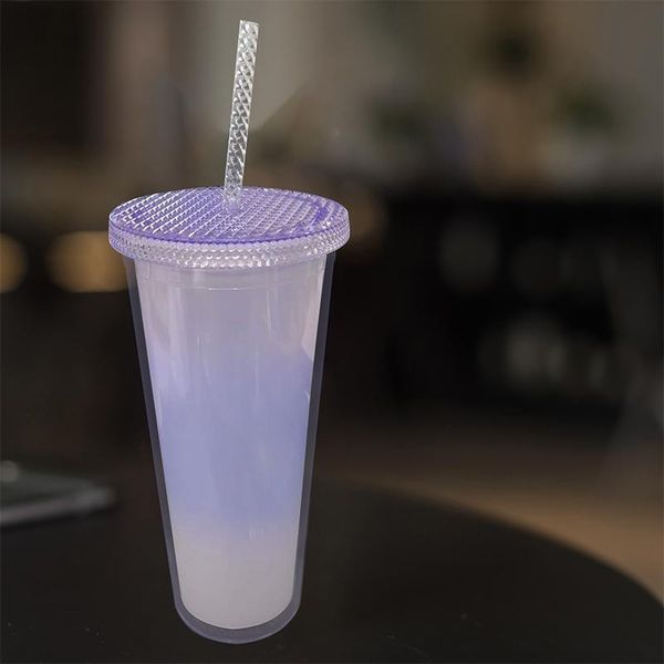 mugs fashion creative double rainbow color changing straw cup plastic water with lid drinkware home drinking coffee bottles
mugs fashion creative double rainbow color changing straw cup plastic water with lid drinkware home drinking coffee bottles