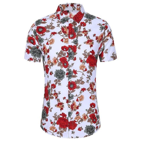 short sleeve male shirt cotton blend blouse fashion slim loose hawaii printed turn-down collar drop csv men's casual shirts, White;black
short sleeve male shirt cotton blend blouse fashion slim loose hawaii printed turn-down collar drop csv men's casual shirts, White;black
