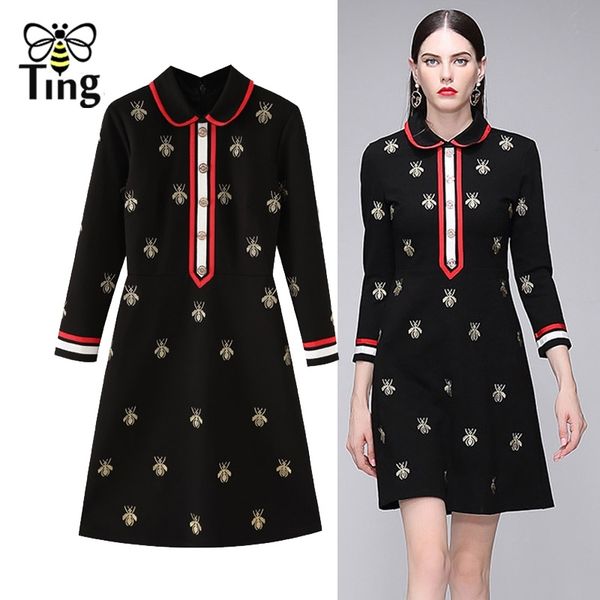 winter autumn designer style bee embroidery knitted mini dress preppy peter pan collar a line knitting short casua 210513, Black;gray
winter autumn designer style bee embroidery knitted mini dress preppy peter pan collar a line knitting short casua 210513, Black;gray