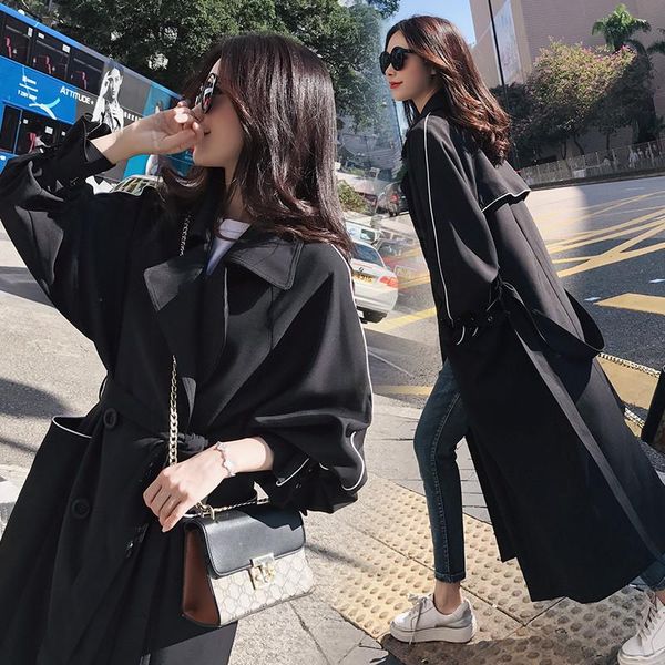 women's trench coats elegant windbreaker jacket women 2021 spring autumn long and jackets casual loose british style coat, Tan;black
women's trench coats elegant windbreaker jacket women 2021 spring autumn long and jackets casual loose british style coat, Tan;black