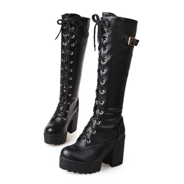 boots spring autumn lacing knee high women fashion white square heel woman leather shoes winter large size 34-43 #3, Black
boots spring autumn lacing knee high women fashion white square heel woman leather shoes winter large size 34-43 #3, Black
