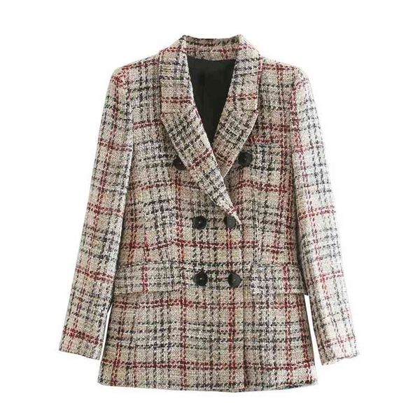 women england temperament plaid jacket female fashion retro double breasted long sleeve coat chic 210531, Black;brown
women england temperament plaid jacket female fashion retro double breasted long sleeve coat chic 210531, Black;brown