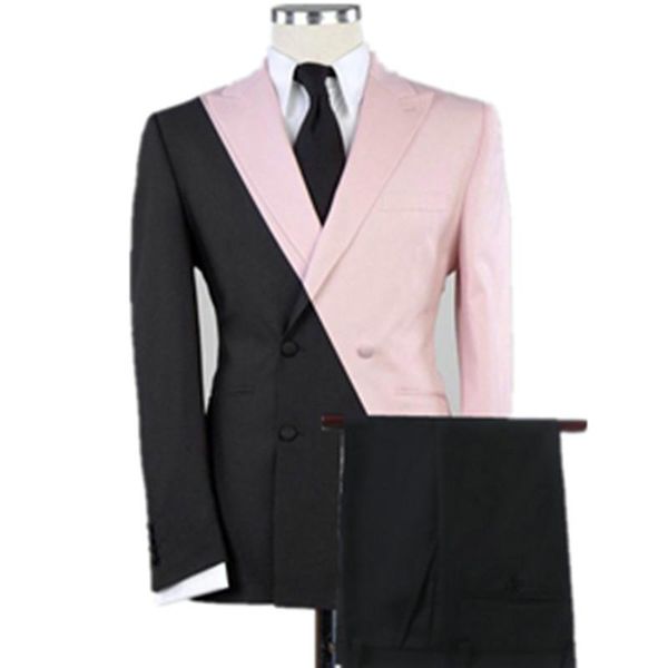 men's suits & blazers wedding suit for men costume homme double breasted 2 pieces pink black jacket pants multicolor slim fit tuxedos, White;black
men's suits & blazers wedding suit for men costume homme double breasted 2 pieces pink black jacket pants multicolor slim fit tuxedos, White;black