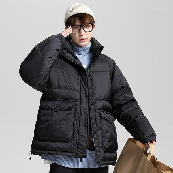 men's down & parkas winter parka men thick warm stand collar puffer padded white duck jacket outwear windbreaker big pocket fashion coa, Black
men's down & parkas winter parka men thick warm stand collar puffer padded white duck jacket outwear windbreaker big pocket fashion coa, Black