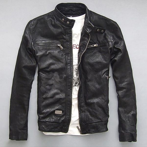 men's leather & faux brand classic casual style sheepskin jacket mens 100% genuine clothes vintage tanned, Black
men's leather & faux brand classic casual style sheepskin jacket mens 100% genuine clothes vintage tanned, Black