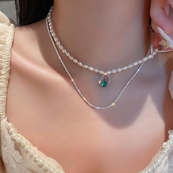 chokers korean style multi layer natural freshwater pearl choker necklaces for women zircon inlaid water drop weddings jewelry, Golden;silver
chokers korean style multi layer natural freshwater pearl choker necklaces for women zircon inlaid water drop weddings jewelry, Golden;silver