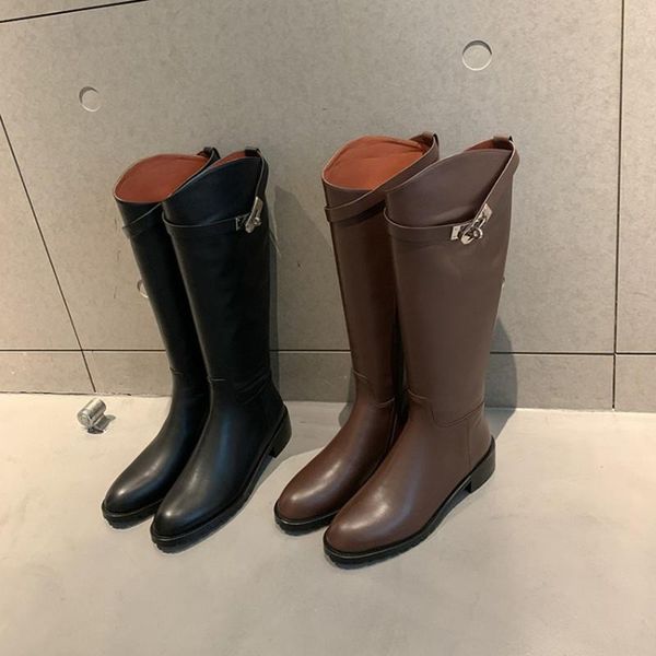 boots size 33-43 women natural genuine cow leather woman ladies brand classic metal lock strap knee high brown winter shoe, Black
boots size 33-43 women natural genuine cow leather woman ladies brand classic metal lock strap knee high brown winter shoe, Black
