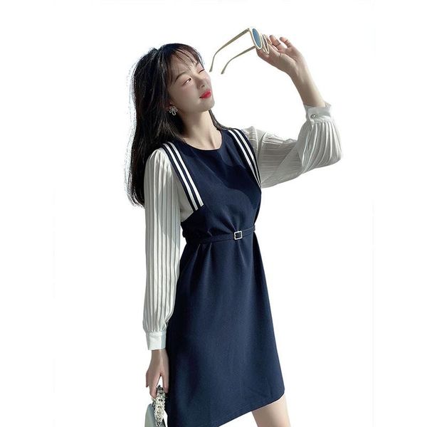 casual dresses spring autumn temperament ladies dress french contrast color patchwork long sleeve round neck slim feminina lr1792, Black;gray
casual dresses spring autumn temperament ladies dress french contrast color patchwork long sleeve round neck slim feminina lr1792, Black;gray