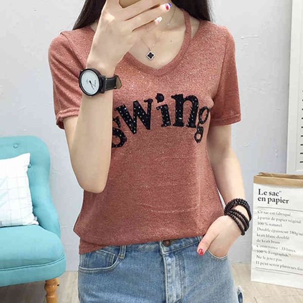 women's t-shirt shintimes femme summer casual t shirt korean vogue diamonds letter print ladies loose vintage women tshirt clothes, White
women's t-shirt shintimes femme summer casual t shirt korean vogue diamonds letter print ladies loose vintage women tshirt clothes, White