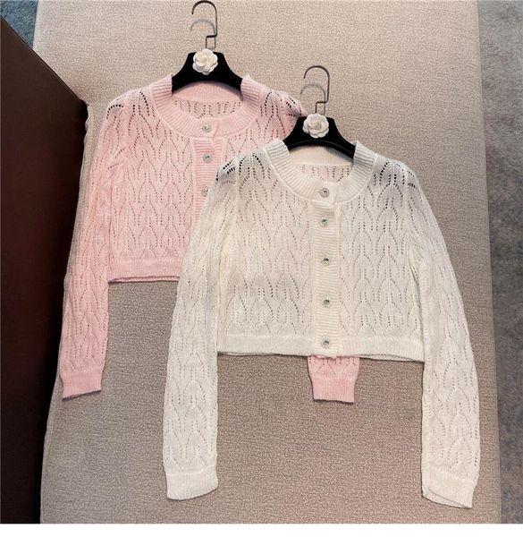 women's knits & tees brand fashion women high luxury spring summer elegant rhinestone buckle hollow knitted cardigan sweater jacket, White
women's knits & tees brand fashion women high luxury spring summer elegant rhinestone buckle hollow knitted cardigan sweater jacket, White