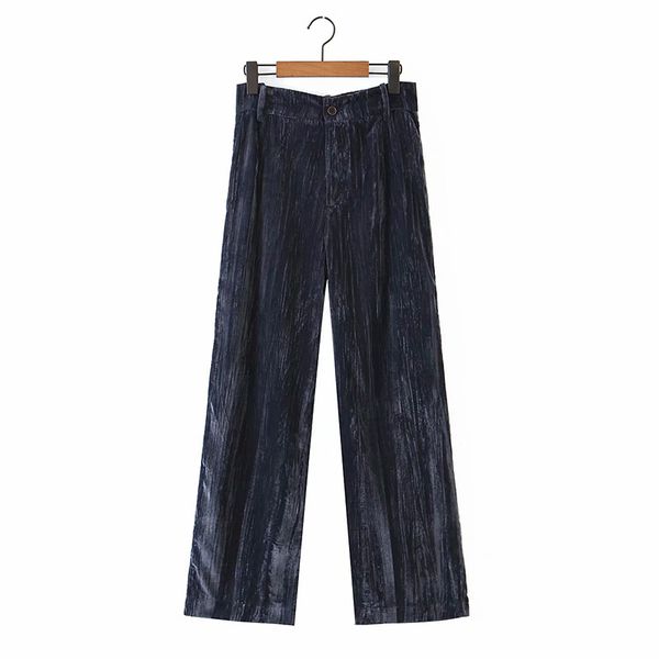 women retro velvet straight type trousers female fashionable temperament all-match placket zip and button pants 210520, Black;white
women retro velvet straight type trousers female fashionable temperament all-match placket zip and button pants 210520, Black;white
