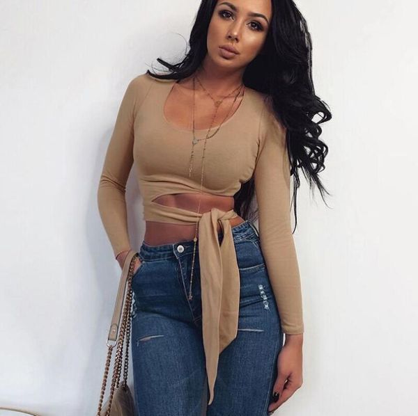 women's t-shirt 2021 direct tribute fabric slim round neck long-sleeved with waist tie crop lady top, White
women's t-shirt 2021 direct tribute fabric slim round neck long-sleeved with waist tie crop lady top, White
