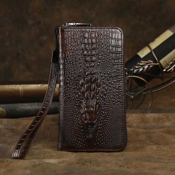 wallets retro wallet crocodile grain genuine leather men's clutch standard money card holder phone po pocket wrist rop, Red;black
wallets retro wallet crocodile grain genuine leather men's clutch standard money card holder phone po pocket wrist rop, Red;black