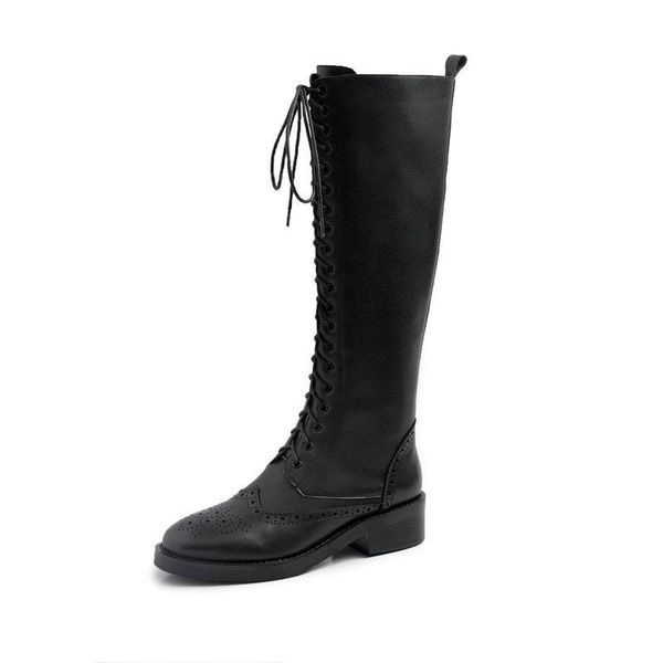 boots british style lace up fashion cow leather round toe high heels solid winter keep warm women thigh, Black
boots british style lace up fashion cow leather round toe high heels solid winter keep warm women thigh, Black