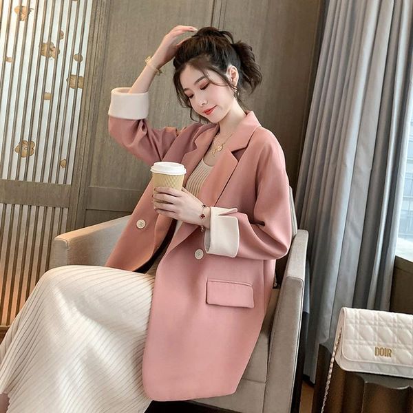 pink blazer jackets women clothing england style double breasted loose casual suit coat plus size lady office blazers jacket women's su, White;black
pink blazer jackets women clothing england style double breasted loose casual suit coat plus size lady office blazers jacket women's su, White;black