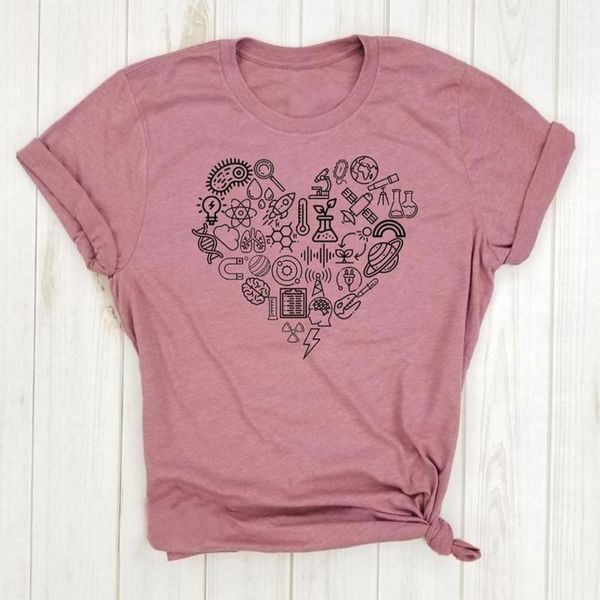 women's t-shirt linsess shirt science heart tees funny letter print short sleeve cool summer casual you energy tshirt, White
women's t-shirt linsess shirt science heart tees funny letter print short sleeve cool summer casual you energy tshirt, White