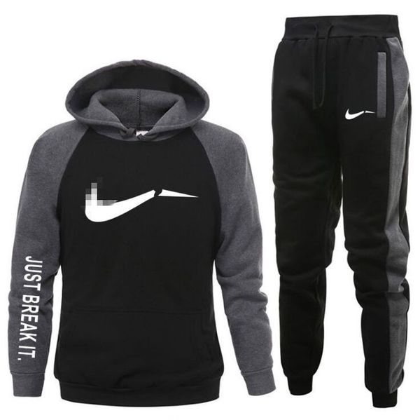 2 pieces sets tracksuit brand printing men hooded sweatshirt+pants pullover hoodie sportwear suit casual sports clothes 2021, Gray
2 pieces sets tracksuit brand printing men hooded sweatshirt+pants pullover hoodie sportwear suit casual sports clothes 2021, Gray