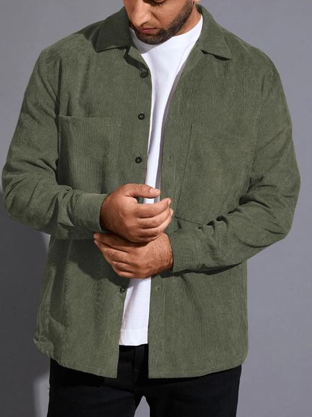 men's jackets fall style shirt corduroy long-sleeved casual big pocket lapel jacket, Black;brown
men's jackets fall style shirt corduroy long-sleeved casual big pocket lapel jacket, Black;brown