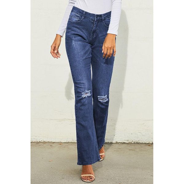 women's jeans long pants fall/winter large size slimming straight knee hole blue horn 786082
women's jeans long pants fall/winter large size slimming straight knee hole blue horn 786082