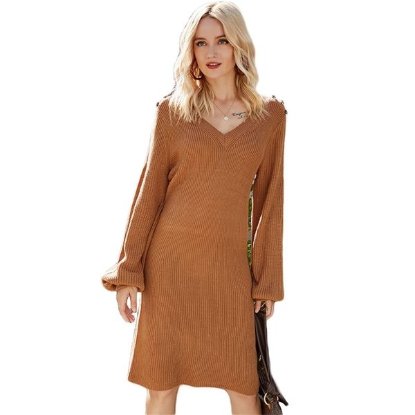 sweater dress women autumn winter fashion v neck slim puff sleeve elastic bottoming mini knitted dresses feminina lr896 210531, Black;gray
sweater dress women autumn winter fashion v neck slim puff sleeve elastic bottoming mini knitted dresses feminina lr896 210531, Black;gray