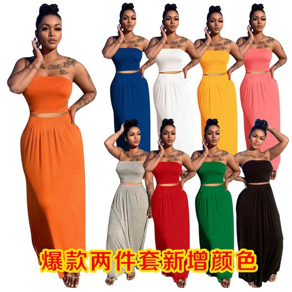 women designers clothes 2021 wear bra half skirt solid two piece dresses casual for woman multi color side slim dress fashions, White
women designers clothes 2021 wear bra half skirt solid two piece dresses casual for woman multi color side slim dress fashions, White