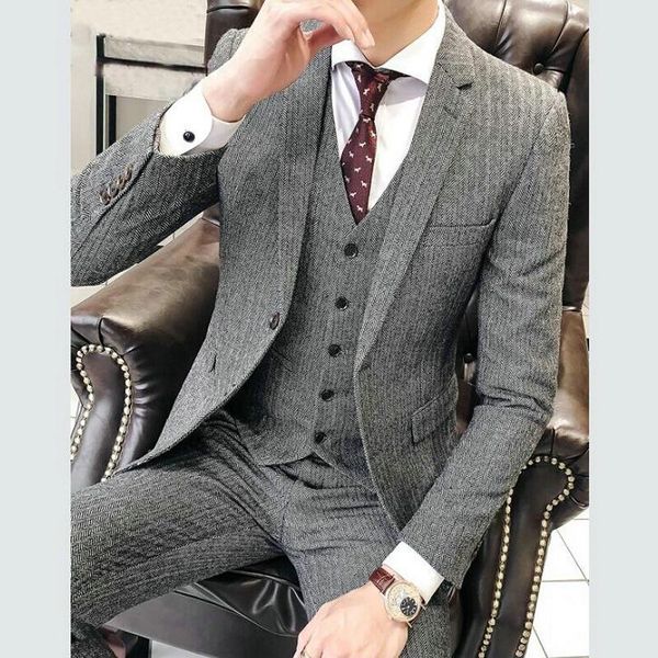 men's suits & blazers style herringbone tweed classic winter smart business male blazer jacket 3 pieces costume homme party prom suit, White;black
men's suits & blazers style herringbone tweed classic winter smart business male blazer jacket 3 pieces costume homme party prom suit, White;black