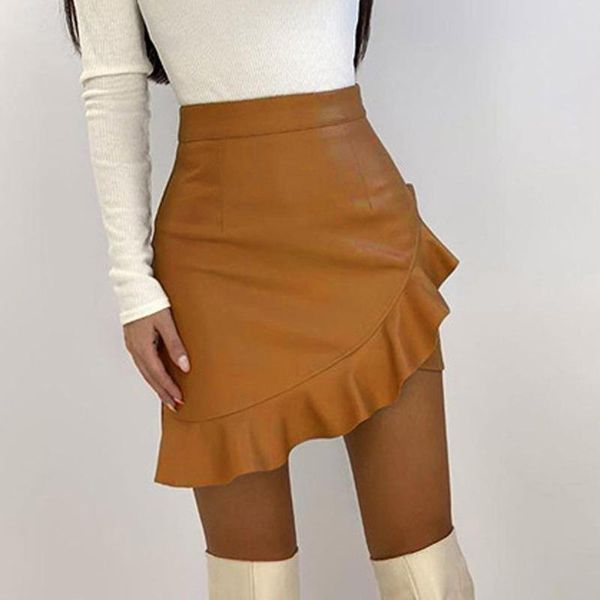 skirts spring and summer pure irregular short skirt ruffled a-line leather sexy, Black
skirts spring and summer pure irregular short skirt ruffled a-line leather sexy, Black