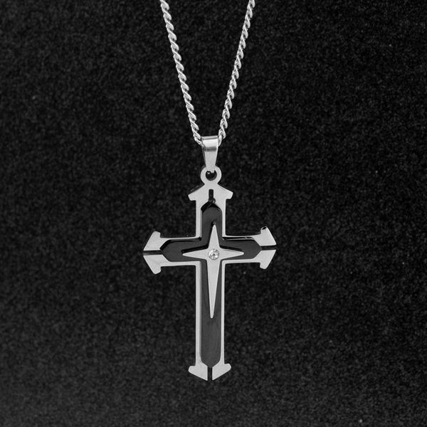 pendant necklaces men's cross stainless steel necklace three layers two-color retro street party decoration holiday gift, Silver
pendant necklaces men's cross stainless steel necklace three layers two-color retro street party decoration holiday gift, Silver