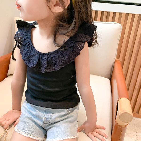 vest summer kids fashion lacework collar sleeveless cute girls cotton 3 colors all-match vests 1-6y, Blue
vest summer kids fashion lacework collar sleeveless cute girls cotton 3 colors all-match vests 1-6y, Blue
