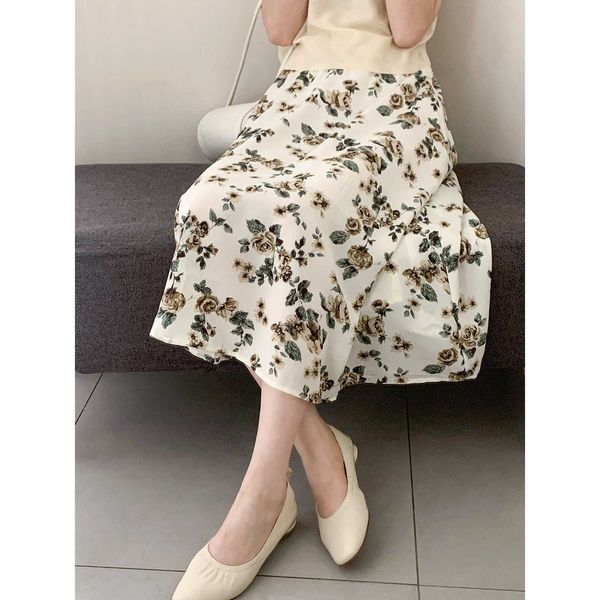high waist floral print skirt women's summer korean retro loose a-line midi 9580 210607, Black
high waist floral print skirt women's summer korean retro loose a-line midi 9580 210607, Black