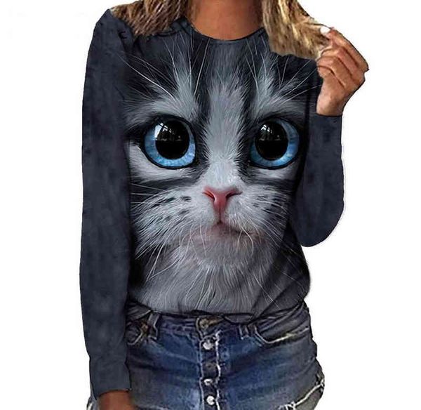 women clothes autumn casual fashion funny blouse shirt vintage long sleeve tee shirt cat print ladies, White
women clothes autumn casual fashion funny blouse shirt vintage long sleeve tee shirt cat print ladies, White