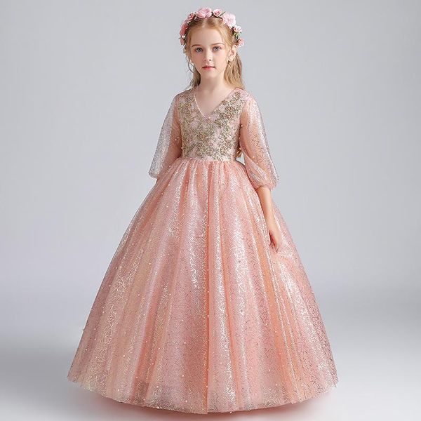 girl's dresses flower girl beading pearls embroidery princess sequined v-neck ball gown floor-length tulle lace kids party skirt h081, Red;yellow
girl's dresses flower girl beading pearls embroidery princess sequined v-neck ball gown floor-length tulle lace kids party skirt h081, Red;yellow