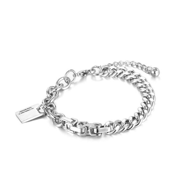 charm bracelets 2021 personality korean titanium steel bracelet trendy men and girls couple accessories hand jewelry retro hip hop, Golden;silver
charm bracelets 2021 personality korean titanium steel bracelet trendy men and girls couple accessories hand jewelry retro hip hop, Golden;silver