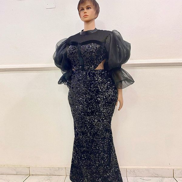 vintage sequined evening dresses o-neck occasion party dress crystal african formal prom gowns, Black
vintage sequined evening dresses o-neck occasion party dress crystal african formal prom gowns, Black