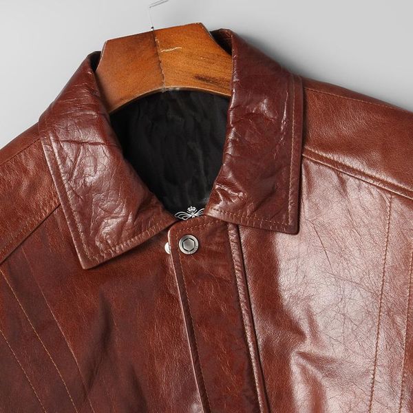 men's leather & faux short men cowhide real slim jacket spring autumn thin biker coat designer zipper casual male outerwear oversize, Black
men's leather & faux short men cowhide real slim jacket spring autumn thin biker coat designer zipper casual male outerwear oversize, Black