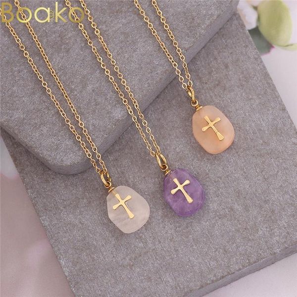 pendant necklaces boako 1pc simple classic fashion stainless steel natural stone cross girl short long chain jewelry for women, Silver
pendant necklaces boako 1pc simple classic fashion stainless steel natural stone cross girl short long chain jewelry for women, Silver