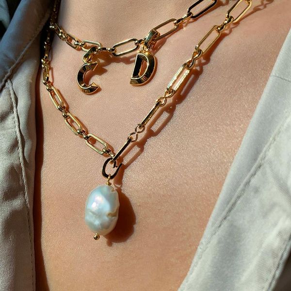 pendant necklaces baroque large freshwater pearl letter necklace fashion joker gift woman, Silver
pendant necklaces baroque large freshwater pearl letter necklace fashion joker gift woman, Silver