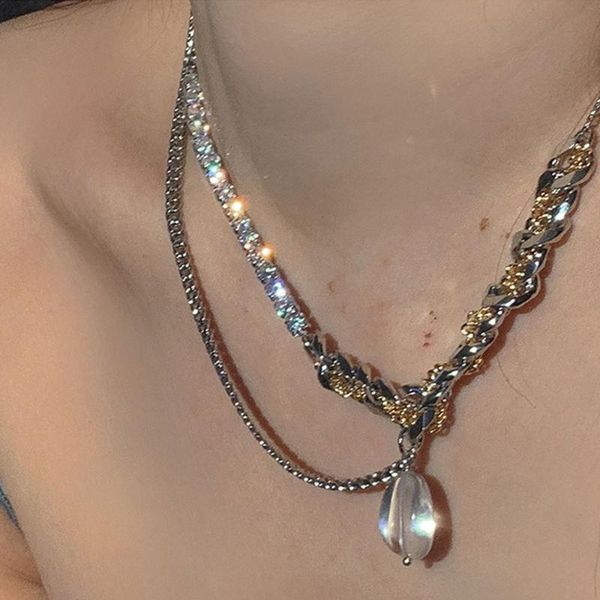 pendant necklaces asymmetric lock rhinestone crystals necklace for women metal multilayer hip hop big chunky long chain jewelry gift, Silver
pendant necklaces asymmetric lock rhinestone crystals necklace for women metal multilayer hip hop big chunky long chain jewelry gift, Silver