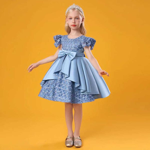 embroidered small dress fungus sleeve princess skirt girls' dance performance fluffy skirt bow satin skirt, Red;yellow
embroidered small dress fungus sleeve princess skirt girls' dance performance fluffy skirt bow satin skirt, Red;yellow