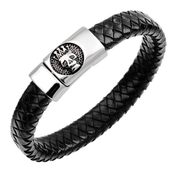 stainless steel skull crown bracelet exotic creative personalized cowhide braided bracelet, Golden;silver
stainless steel skull crown bracelet exotic creative personalized cowhide braided bracelet, Golden;silver