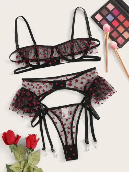 bras sets women three-piece set net lingerie babydoll nude sleepwear with under wire transparent underwear, Red;black
bras sets women three-piece set net lingerie babydoll nude sleepwear with under wire transparent underwear, Red;black
