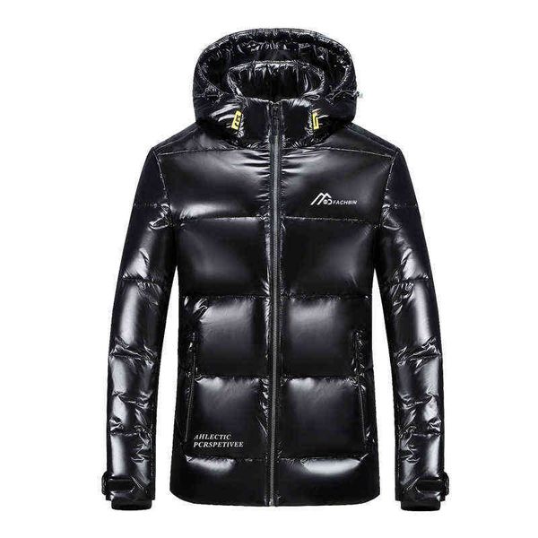 men's down parkas 2021 winter jacket 90% white duck coat removable hat hood warm waterproof zipper shiny parka outwear t220921, Black
men's down parkas 2021 winter jacket 90% white duck coat removable hat hood warm waterproof zipper shiny parka outwear t220921, Black