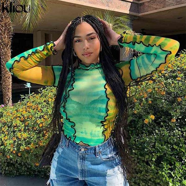 kliou patchwork fashion breathable women print t-shirt mesh ruffles turtleneck full sleeve crop female slim fit tee 210623, White
kliou patchwork fashion breathable women print t-shirt mesh ruffles turtleneck full sleeve crop female slim fit tee 210623, White
