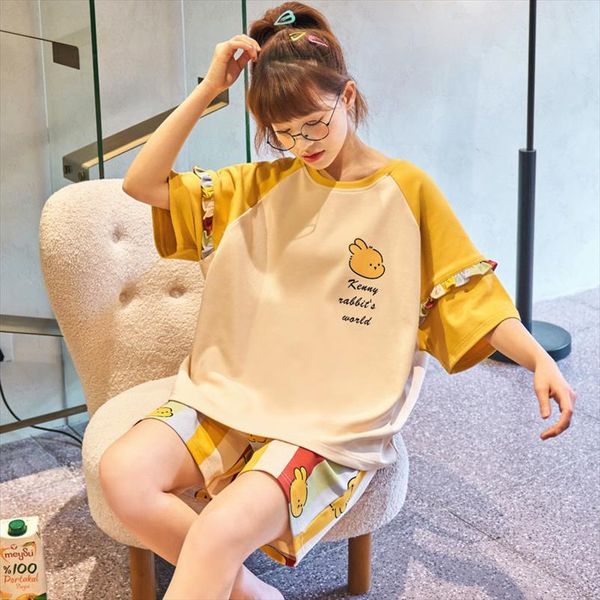 funny cartoon print kawaii women sleepwear pajamas fashion yellow patchwork short sleeve color stripes shorts plus size, Black;red
funny cartoon print kawaii women sleepwear pajamas fashion yellow patchwork short sleeve color stripes shorts plus size, Black;red